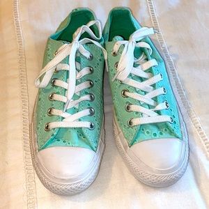 Converse All Star⭐️ aqua eyelet shoes